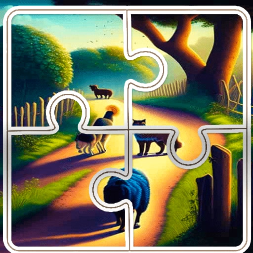 Cats and Dogs Slide Puzzle